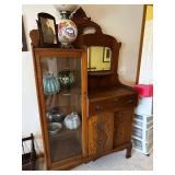 Antique Oak Sideboard with Display Cabinet