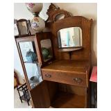 Antique Oak Sideboard with Display Cabinet