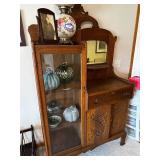 Antique Oak Sideboard with Display Cabinet