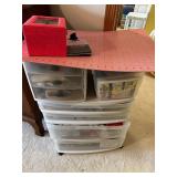 Comprehensive Crafting Supply Lot with Storage Drawers