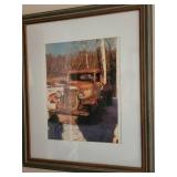 Framed Vintage Car Art Prints - Set of 2