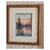 Set of 3 Framed Landscape Paintings with Rustic Designs