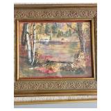 Set of 3 Framed Landscape Paintings with Rustic Designs