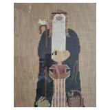 Framed Needlepoint Artwork Collection Featuring Religious and Medieval Themes