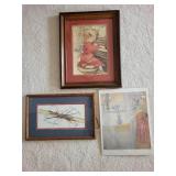 Set of 3 Framed Art Prints with Wooden Frames