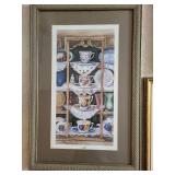 Set of 3 Framed Artworks: Vintage Teacups, Inspirational Text, and Black-and-White Staircase