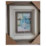 Collection of 4 Framed Art Pieces Including Child with Puppies and Starfish