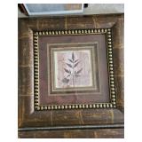 Pair of Botanical Framed Artworks with Antique-Style Frames