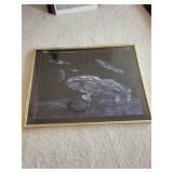 Framed Star Wars Poster and Blue Heron Canvas Art