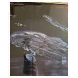 Framed Star Wars Poster and Blue Heron Canvas Art