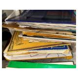 Vintage Blue Glass Beverage Dispenser and Collection of Sheet Music