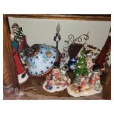 Collection of Christmas Figurines and Decor Items