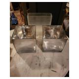 Set of 3 Glass Cube Vases