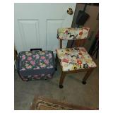 Floral Rolling Luggage and Colorful Rolling Chair Set