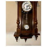 Vintage Wooden Wall Clock with Roman Numerals