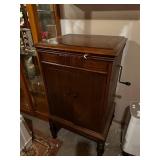Vintage Victrola Cabinet Record Player with 2 Records