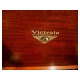 Vintage Victrola Cabinet Record Player with 2 Records