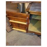 Antique Hoosier Kitchen Cabinet with Stained Glass Accents