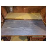 Antique Hoosier Kitchen Cabinet with Stained Glass Accents