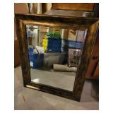 Antique-Style Wall Mirror with Distressed Frame