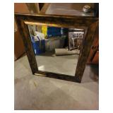 Antique-Style Wall Mirror with Distressed Frame