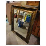 Antique-Style Wall Mirror with Distressed Frame