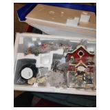 Set of 9 Department 56 Christmas Village Houses and Accessories
