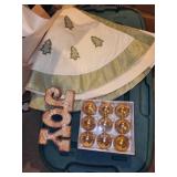 Collection of Christmas Village Buildings and Decorations