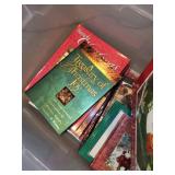 Large Collection of Christmas Decorations and Books