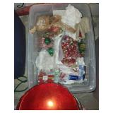 Collection of Holiday Decorations and Ice Skates