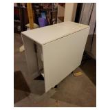 Folding White Rolling Craft Table and Black Rolling Tote Bag