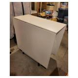 Folding White Rolling Craft Table and Black Rolling Tote Bag