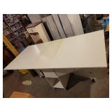 Folding White Rolling Craft Table and Black Rolling Tote Bag