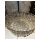 Vintage Silver Plated Teapot and Cut Glass Bowl Set