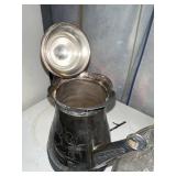 Vintage Silver Plated Teapot and Cut Glass Bowl Set