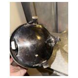 Vintage Silver Plated Teapot and Cut Glass Bowl Set