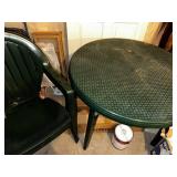 Green Plastic Outdoor Table Set with 4 Chairs