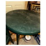 Green Plastic Outdoor Table Set with 4 Chairs