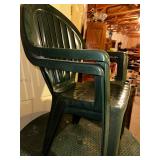 Green Plastic Outdoor Table Set with 4 Chairs