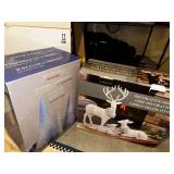 Set of 3 LED Color Changing Trees & Decorative Deer Set