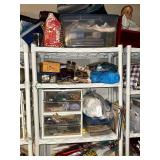 Large Assortment of Crafting and Knitting Supplies, Storage Bins Included