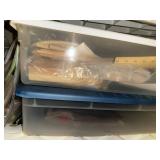 Collection of Assorted Craft Supplies in Storage Bins