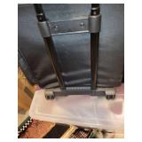 Rolling Laptop Bag with Assorted Craft Supplies and Fabrics