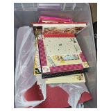 Rolling Laptop Bag with Assorted Craft Supplies and Fabrics