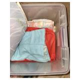 Rolling Laptop Bag with Assorted Craft Supplies and Fabrics