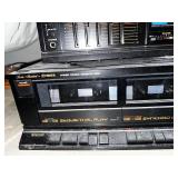 Lot of VHS Player, DVD Player, Stereo Amplifier, and Double Cassette Deck