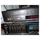 Lot of VHS Player, DVD Player, Stereo Amplifier, and Double Cassette Deck