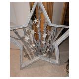 Winter Decoration Set with Ice Skates, Glass Trees & Star Frame