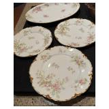 Set of Haviland Limoges Plates and Vintage Glass Bowls