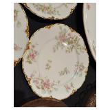 Set of Haviland Limoges Plates and Vintage Glass Bowls